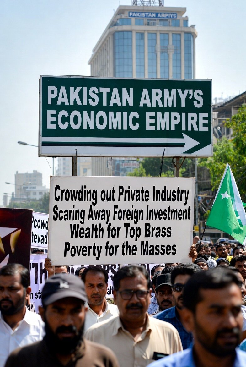 PavanKu198's tweet image. #PakEconomicRegression
Pakistan Army’s economic empire crowds out private industry, scares away foreign investment, and ensures that wealth stays with the top brass while poverty spreads across the country.