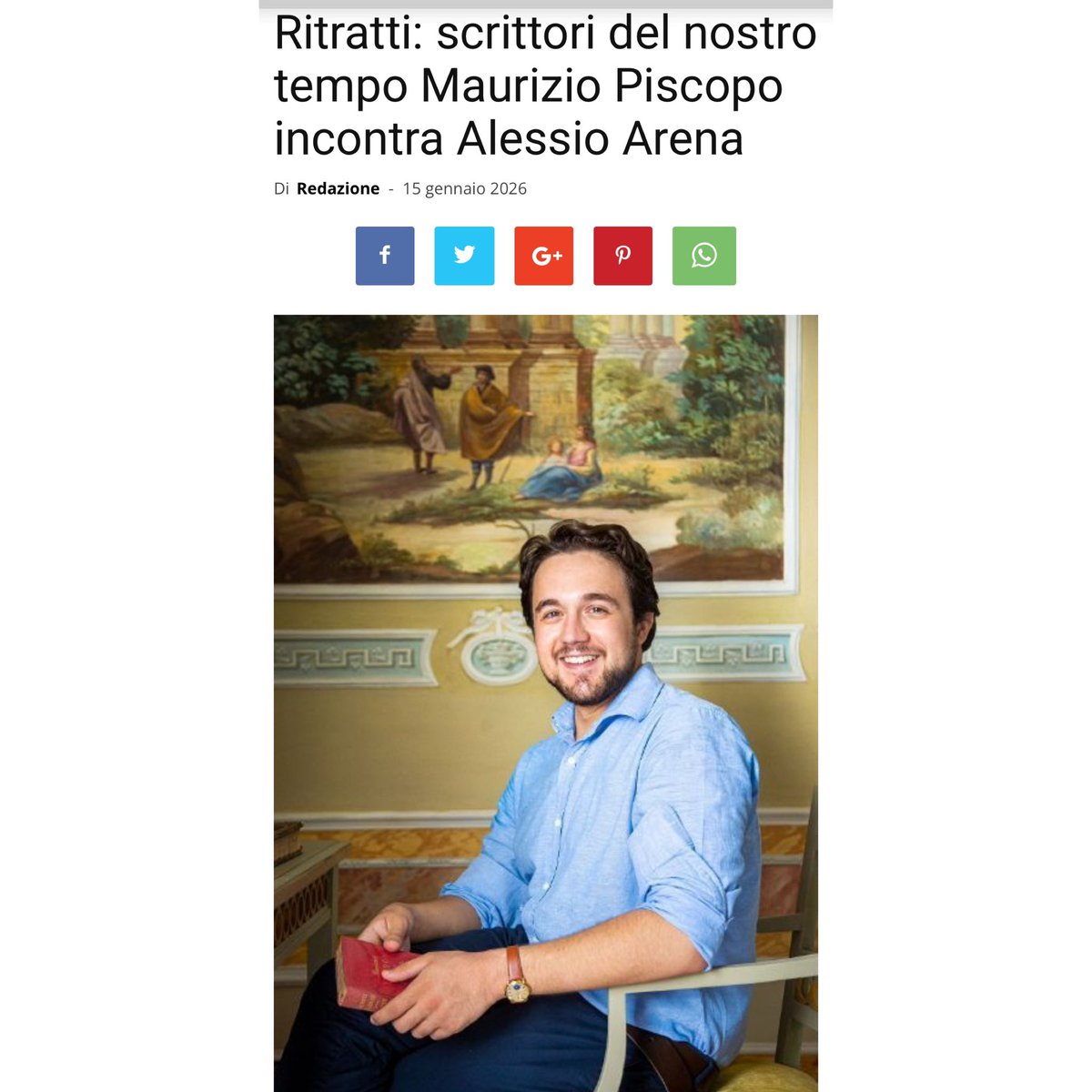 Ho rilasciato una lunga intervista a Ripost, in cui parlo del mio nuovo libro “Il Principe è in Casa” (Bulzoni) e di molti altri temi.

Ringrazio Maurizio Piscopo per l’attenzione e l’ottimo lavoro.

ripost.it/2026/01/15/rit…