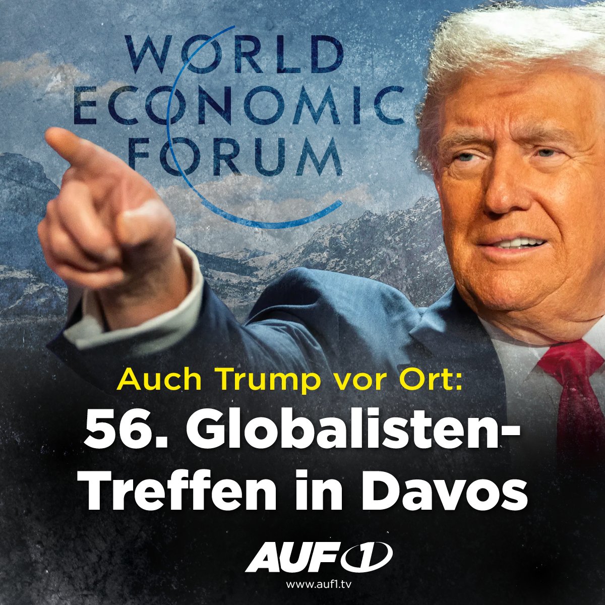 AUF1TV's tweet image. 🌐 56. WEF-Globalistentreffen in Davos – Trump reist extra an

Am kommenden Montag beginnt das 56. Weltwirtschaftsforum im Schweizer Davos, erstmals ohne den Gründer Klaus Schwab. Unter dem Motto „Ein Geist des Dialogs“ versammeln sich rund 400 „Top-Politiker“ – darunter Ursula…