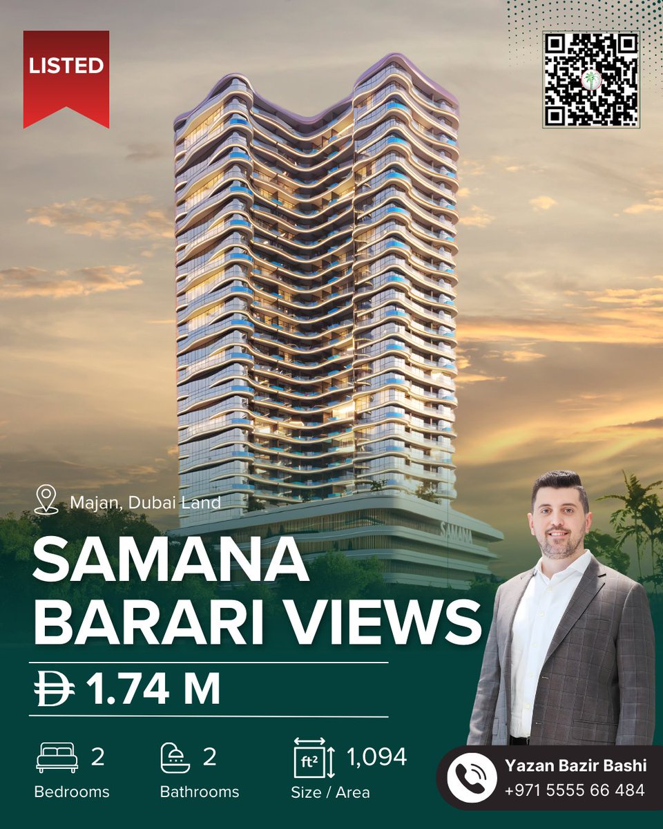 TamaniProp's tweet photo. Listed – Samana Barari Views

• 2BR
• 1,094 sq.ft
• AED 1.74M

Modern, spacious, and perfect for buyers seeking premium Dubai living.

📞 +971 5555 66 484
📍 Tamani Properties, 703 The Prime Tower, Business Bay – Dubai

#TamaniProperties #DubaiRealEstate #SamanaBarariViews https://t.co/VG81elJ6U4