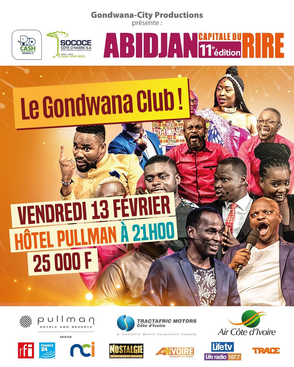 Abidjan Capitale du Rire 11, le Gala d’ouverture🥳🥳🤩🤩

Une soirée exceptionnelle à vivre avec le meilleur du stand-up africain. Venez vivre un véritable feu d’artifice de fous rires ! au Gondwana Club-Pullman Abidjan.