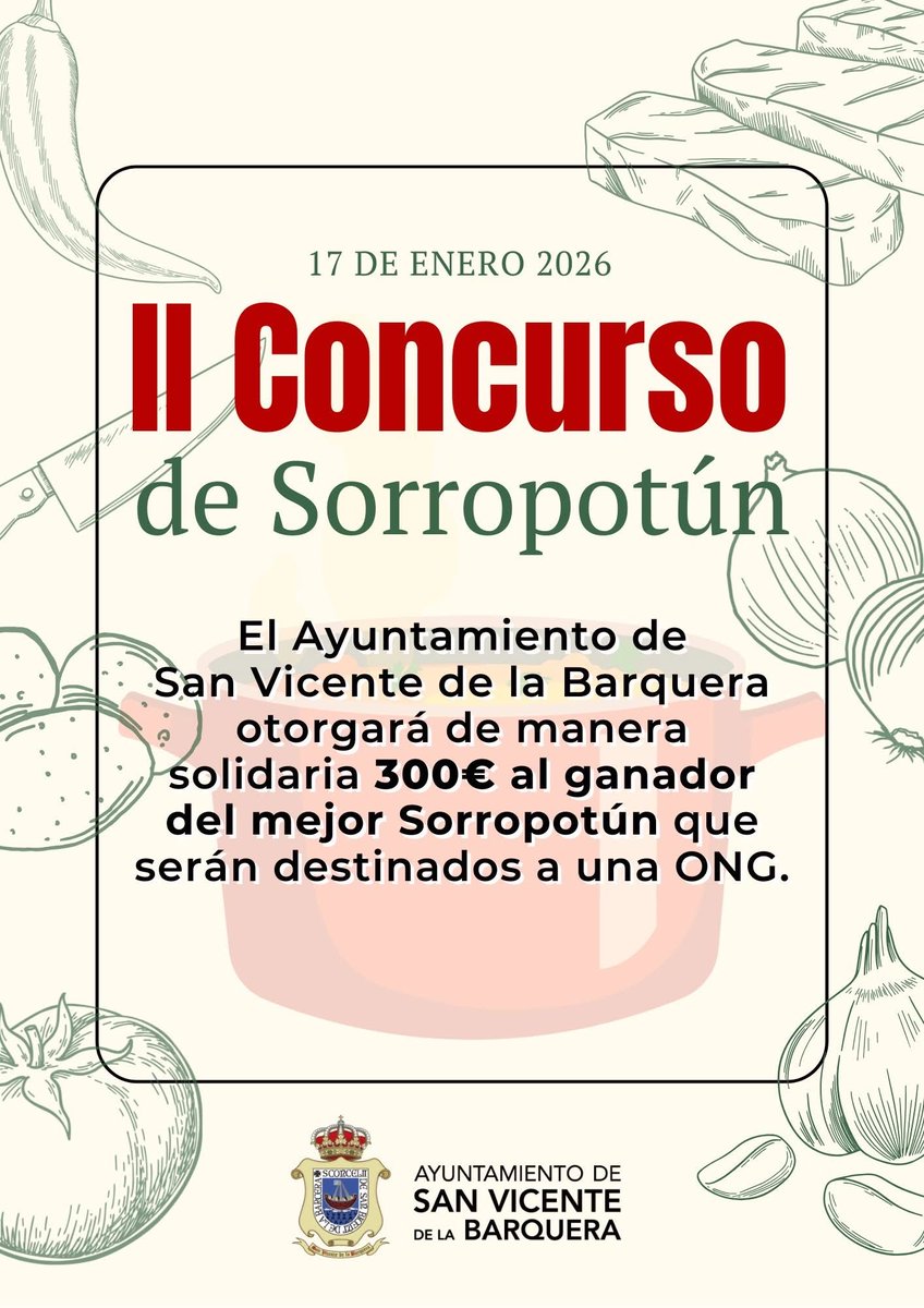 📅 II CONCURSO DE SORROPOTÚN: Sábado 17 de enero 🔥🍽️