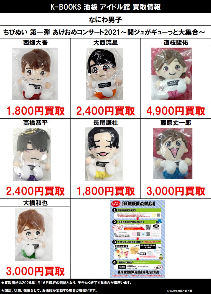 買取情報】 なにわ男子 ちびぬい 第1弾 買取大募集中です！ 買取情報