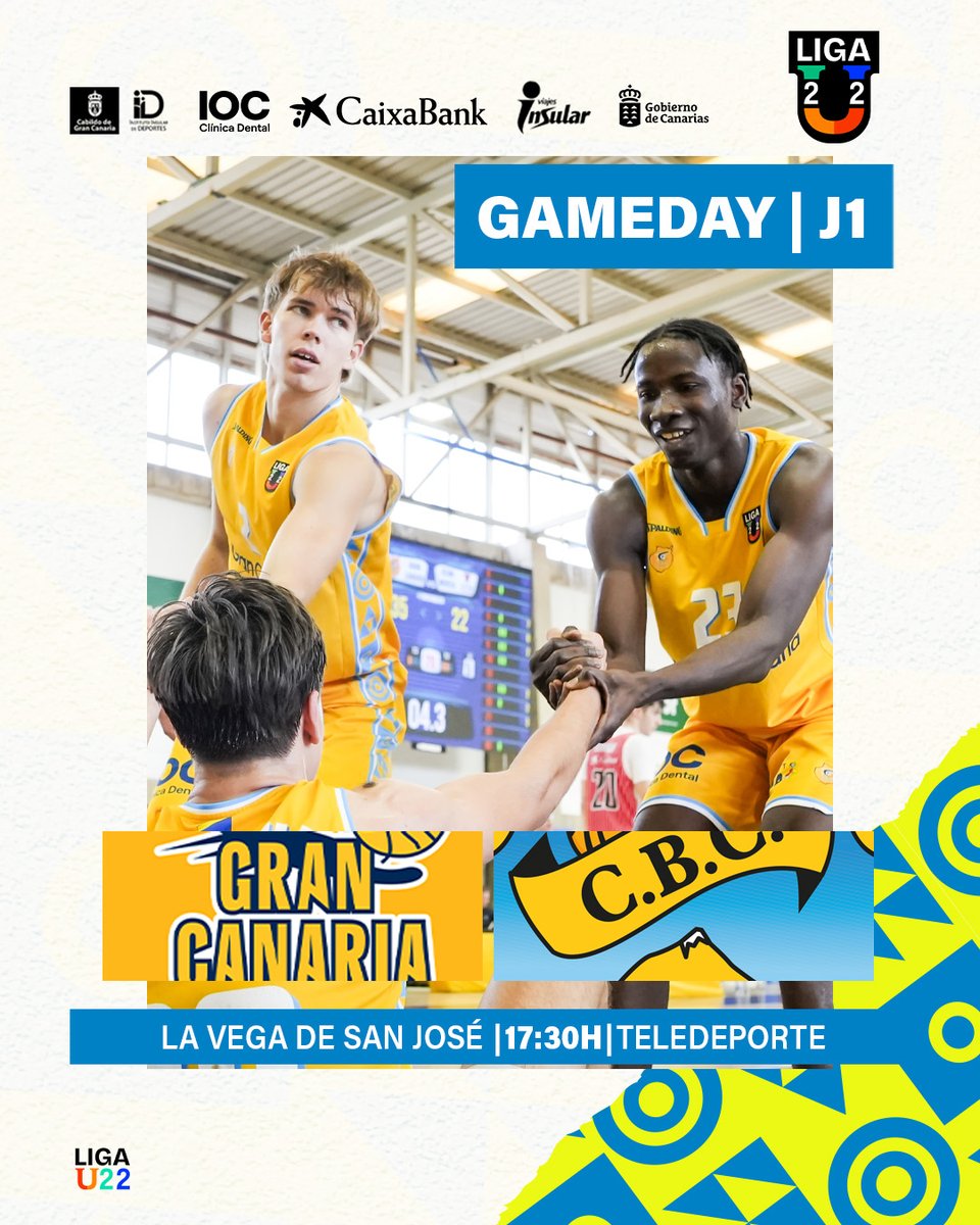 🏀 ¡DÍA DE DERBI!
📍La Vega de San José
🆚 Fundación CB Canarias
⌚ 17:30h
📺 <a href="/teledeporte/">Teledeporte</a> | YouTube Liga U
🎟 Entrada gratuita
🏆 Jornada 1 | <a href="/Liga_U22/">Liga U</a>
✊ #VamosGranca