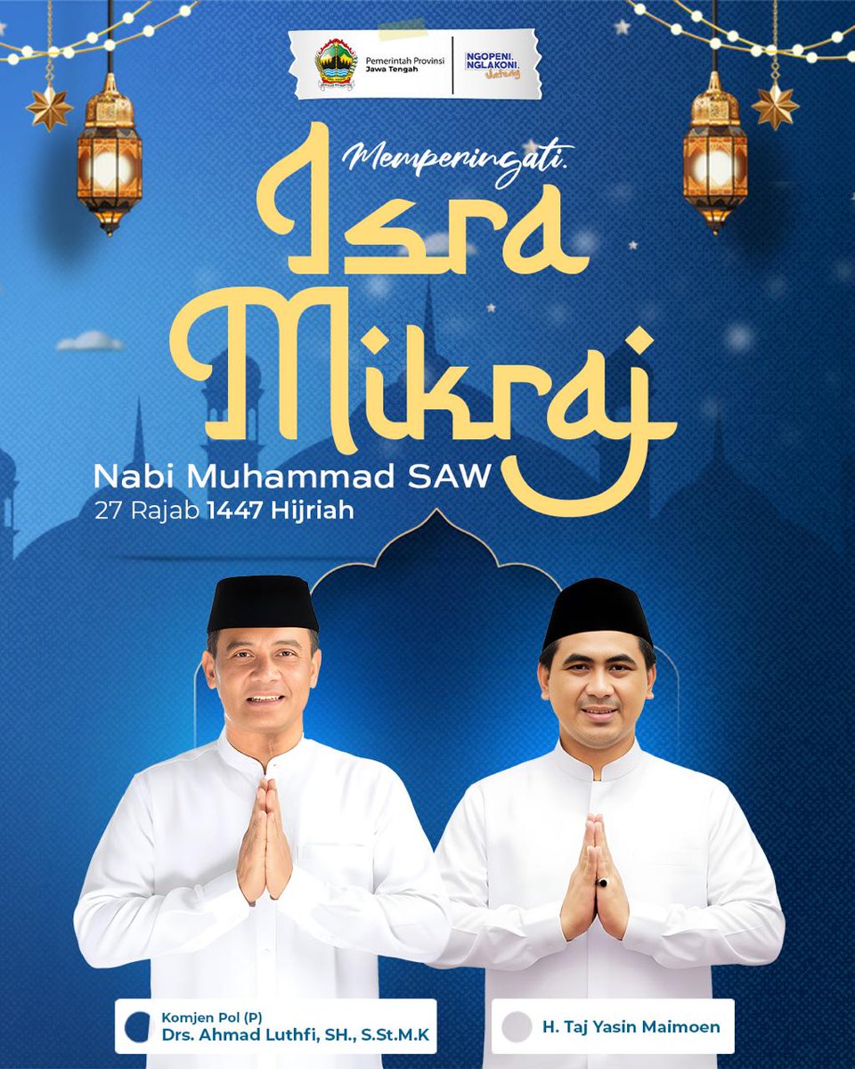 Selamat Memperingati Isra Mi’raj Nabi Muhammad SAW.
Semoga peristiwa agung ini menjadi pengingat untuk senantiasa meningkatkan keimanan, ketakwaan, serta integritas dalam menjalankan amanah pembangunan demi kesejahteraan masyarakat.
#IsraMiraj #IsraMirajNabiMuhammadSAW