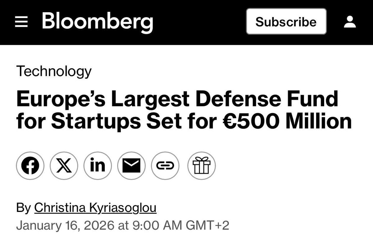 🇩🇪🇪🇺🇺🇸 A Deutsche Telecom spin-off is a boost to European defence  investment. But the fund size is meager to compare with US: only Andreessen  Horowitz (a16z) is about to spend $5 billion