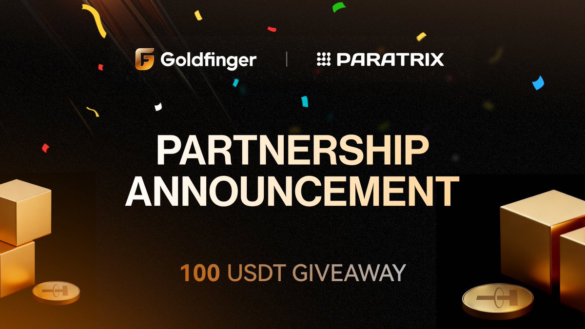 GoldFinger is excited to collaborate with Paratrix
<a href="/Paratrix_xyz/">PARATRIX</a> , a #Web3  infrastructure project bridging RWA, DePIN, and AI to tokenize and assetize real-world industrial data.  

🎁Rewards: 
 10 winners x 10 USDT   

👉Enter:  
- follow <a href="/GoldFingerRWA/">GoldFinger</a> &amp; <a href="/Paratrix_xyz/">PARATRIX</a> 
- RT