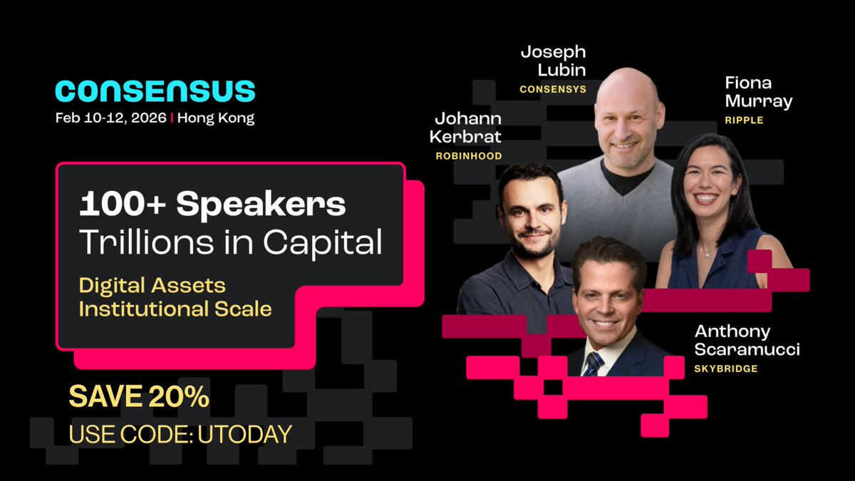 Join Consensus Hong Kong 2026, where blockchain, crypto & Web3 leaders meet  to shape the future 🚀 @consensus_hk 📆 Feb 10–12, 2026 📍Hong Kong  Convention & Exhibition Centre ⚠️ Act Fast! Ticket