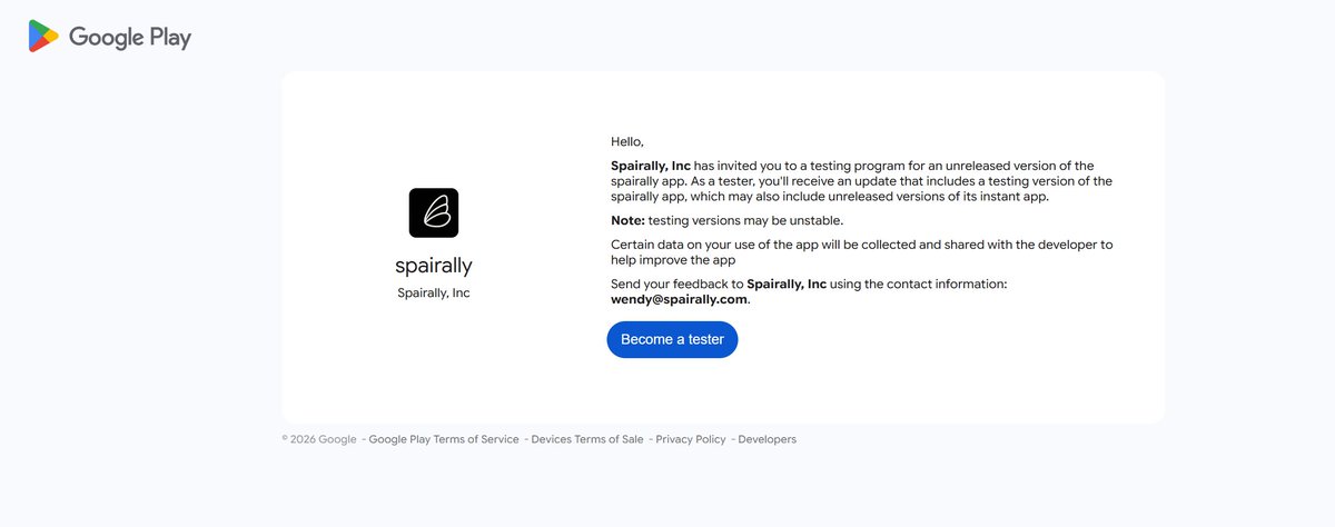 The onboarding process for early access / testers program (thread)
1. Send me your email address . One that you use for play store 
2. Get a download link .
3. The link will take you to this page (if it was a web link )
click on /become a tester/