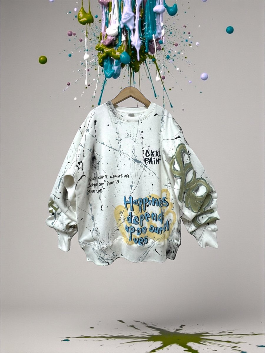 中野ブロードウェイ　コート　kaya リメイク　ペイント