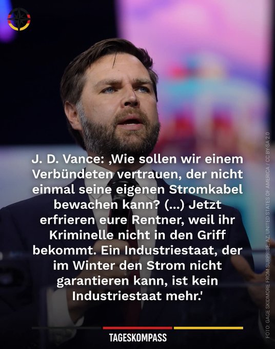 ralf_rat's tweet image. Der US-Vizepräsident J.D. Vance
scheint die Lage im   "demokratischen(?)   Deutschland
🇩🇪
immer klarer und zutreffender zu artikulieren.  Derweil
hüllen sich die   "Demokraten"(?)  in Schweigen
🇩🇪
und ergehen sich an gut geheuchelter
🤣  SCHNAPPATMUNG...