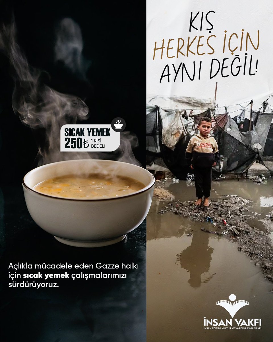📌 Herkes için aynı olmayan şeyler, varlığı için şükretmemiz gerekenlere işaret ediyor. 

Gazze’de maruz kalınan bunca zulme karşı iyilikler yapmaya devam ediyor, sıcak yemek dağıtımlarımızı gerçekleştiriyoruz. 🕊️