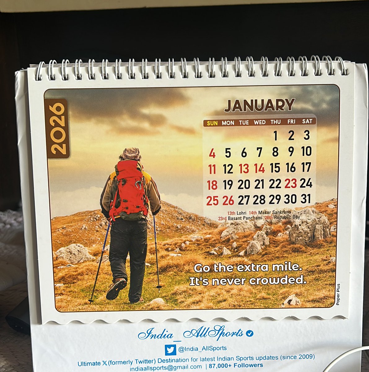 India_AllSports @shaitaniyat @kabitarani @therajat_rb @ImJanardhan  @HriteshYadav4 @Savi_S9 Received the calendar, thank you @India_AllSports 👍