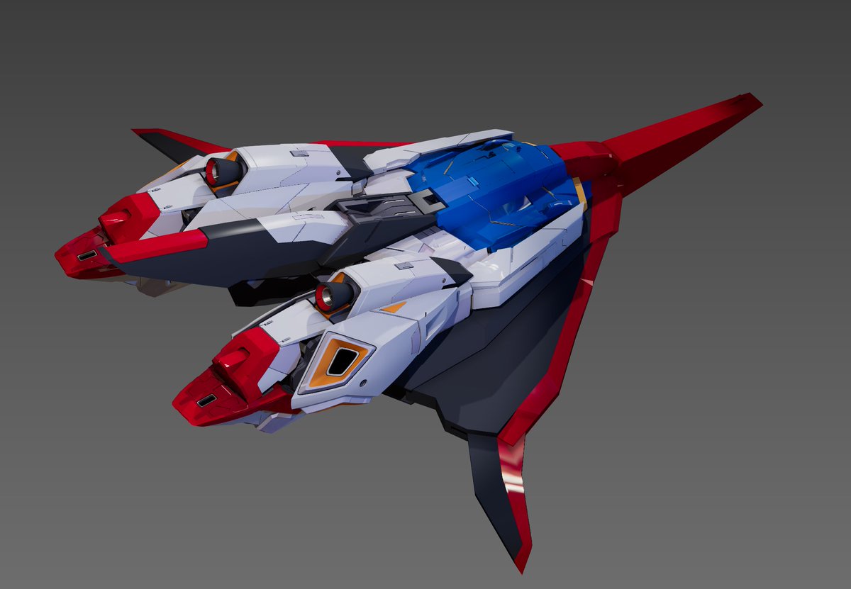 EskeYoshinob's tweet image. ウェイブライダー
設定画の斜め絵くらいの印象＋自分好みのアレンジになるよう調整しています

脚に関しては設定画以上に畳み込んで本体との一体感を目指しましたが、お陰で機構がエラいことに…

#ZGundam