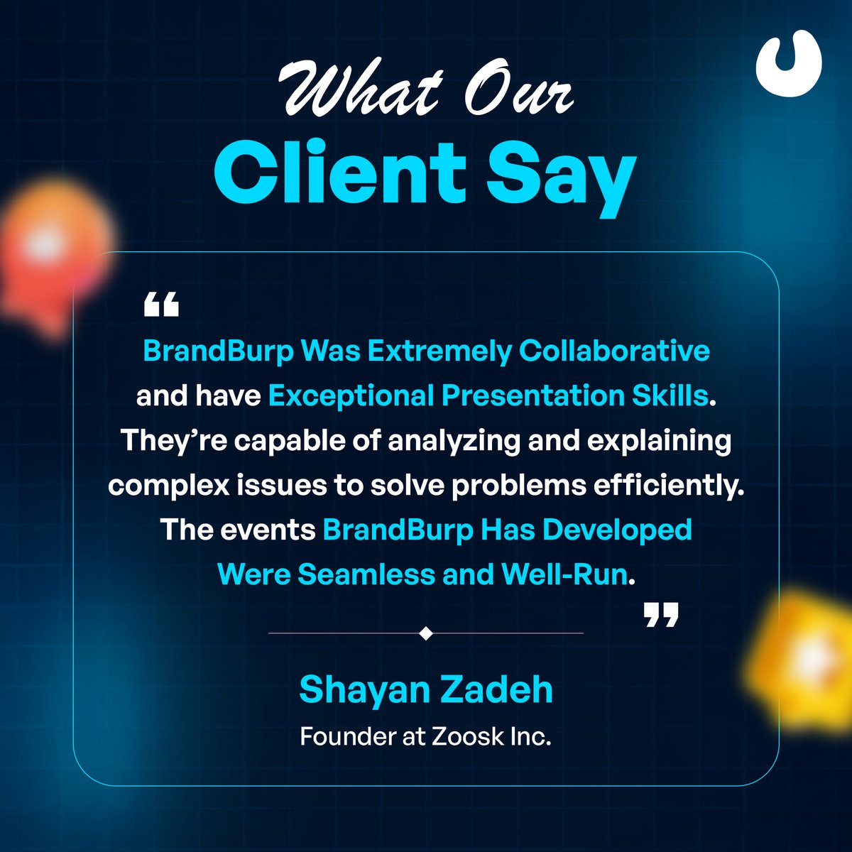 BrandBurp's tweet image. Client words &amp;gt; our words 💬

When collaboration, clarity, and execution come together, results speak for themselves.
Proud to be trusted for seamless strategy and impactful delivery.
Thank you for the kind words and confidence in BrandBurp 🚀
#ClientTestimonial #ClientTrust
