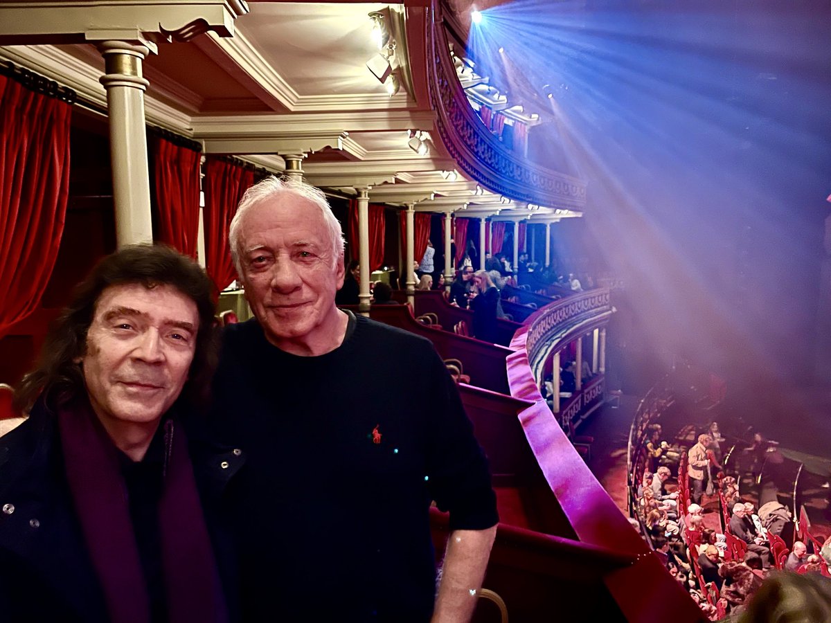 HackettOfficial's tweet photo. The high point of this week was seeing pals including the Marillion guys (photo here with Ian Mosely), Steven Wilson and Brian May amongst others for Cirque du Soleil at the Royal Albert Hall… https://t.co/vM7BwoBWsX