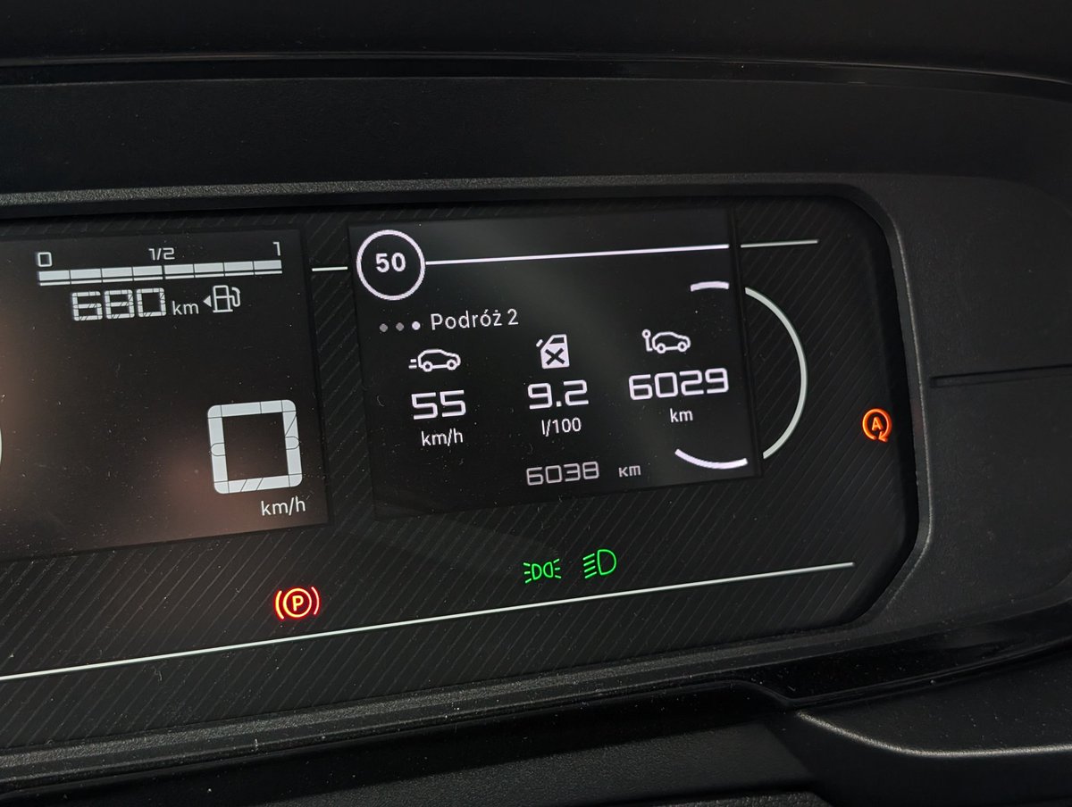 Przejechane ponad 6000 km od nowości. Średnia 9,2 l/100. Przypomnę, że w tym Berlingo jest silnik 1.2 110 KM 🤡