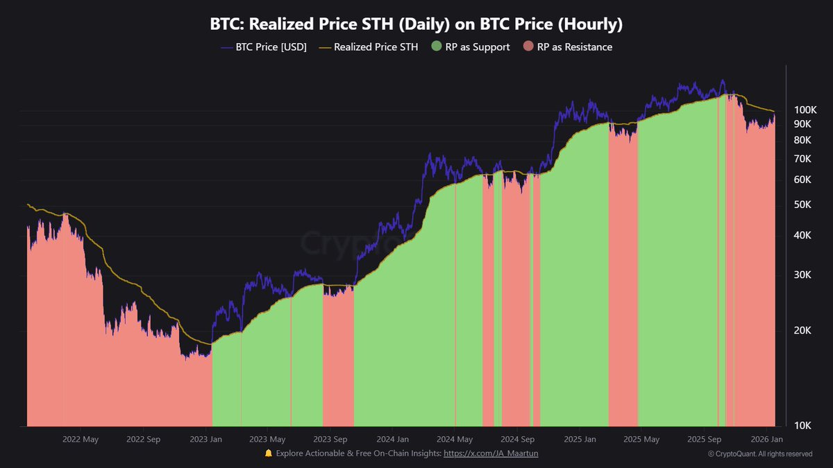 The STH Cost Basis is now around $99,400. Bitcoin is trading just below  this price, at around ~$96,000. We need to reclaim the STH Cost Basis to  reverse the bearish trend. Right