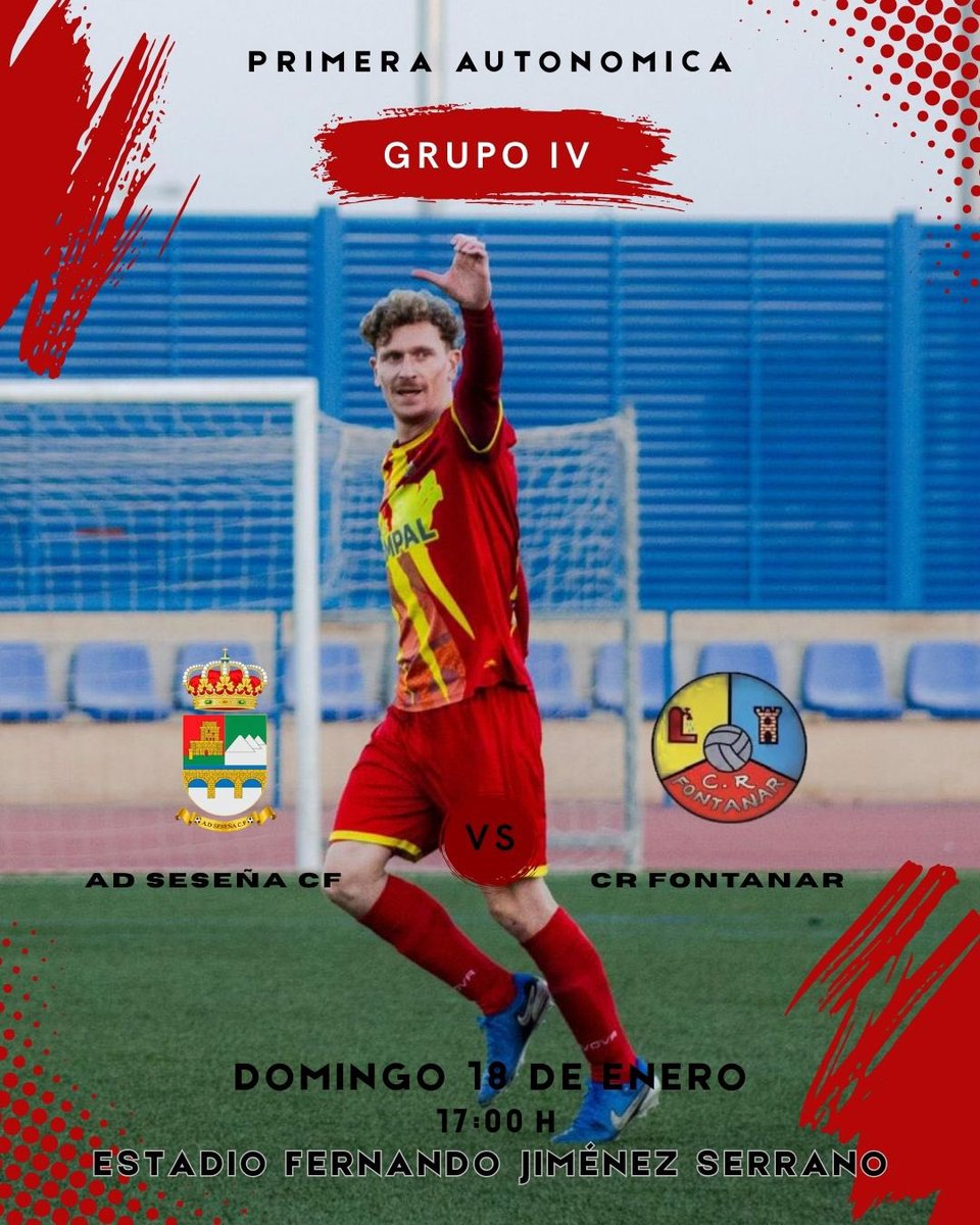 📢 JORNADA 17 | PRIMER EQUIPO 🔴🟡

En un nuevo año, el AD Seseña CF afronta una nueva cita liguera en la temporada del #CienAños 💯 frente al CR Fontanar

📍 Estadio Fernando Jiménez Serrano
🗓️ Domingo, 18 de enero
⏰ 17:00h

Juntos, equipo y afición
¡Vamos, Seseña! 💪⚽
