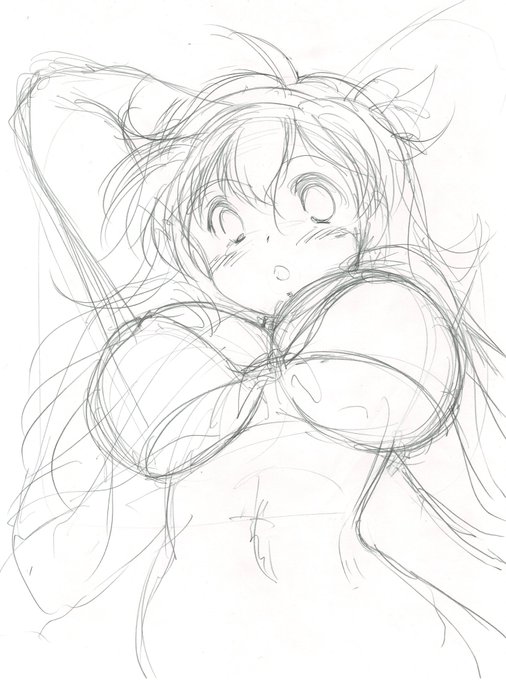 色紙のラフ見つけたので取り込んでみた
色紙描くときはコピー用紙にイメージラフ描いてから
色紙に本描きします
ラフのほうが幼い感じ 