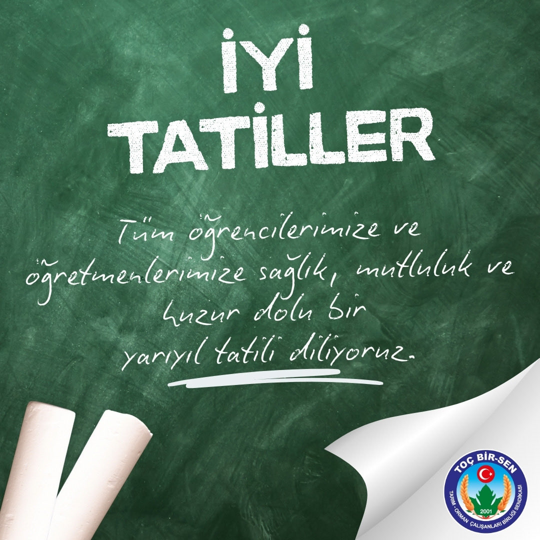 İyi Tatiller

Tüm öğrencilerimize ve öğretmenlerimize sağlık, mutluluk ve huzur dolu bir yarıyıl tatili diliyoruz.