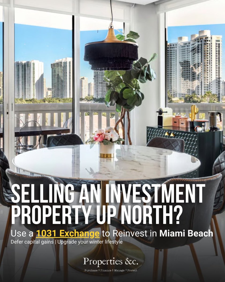 Selling an investment property up north and thinking about spending winters in Florida? A 1031 exchange may allow you to reinvest in a Miami Beach investment property while deferring capital gains taxes. Call to discuss your Florida options.