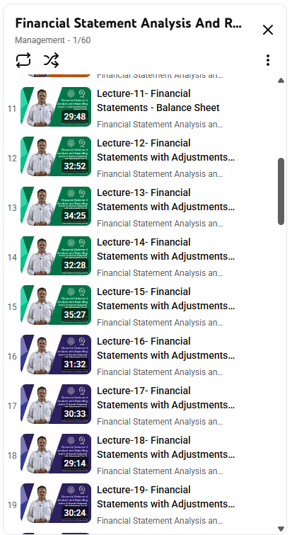 60 Part video on Financial Statement analysis by IIT Professor Mr. Anil K Sharma.

Financial Statements for anyone... If you are new to investing and wish to learn, this channel is a treasure.

youtube.com/watch?v=OT5Rdo…