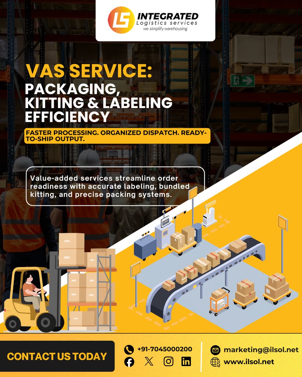 ILSWarehousing's tweet image. Smart packaging speeds fulfillment.
Outsource packing, kitting, and labeling for smoother throughput and quicker shipping, allowing internal teams to focus on scaling business and expanding market reach.

#IntegratedLogisticsServices #PackagingServices #KittingServices #Labeling