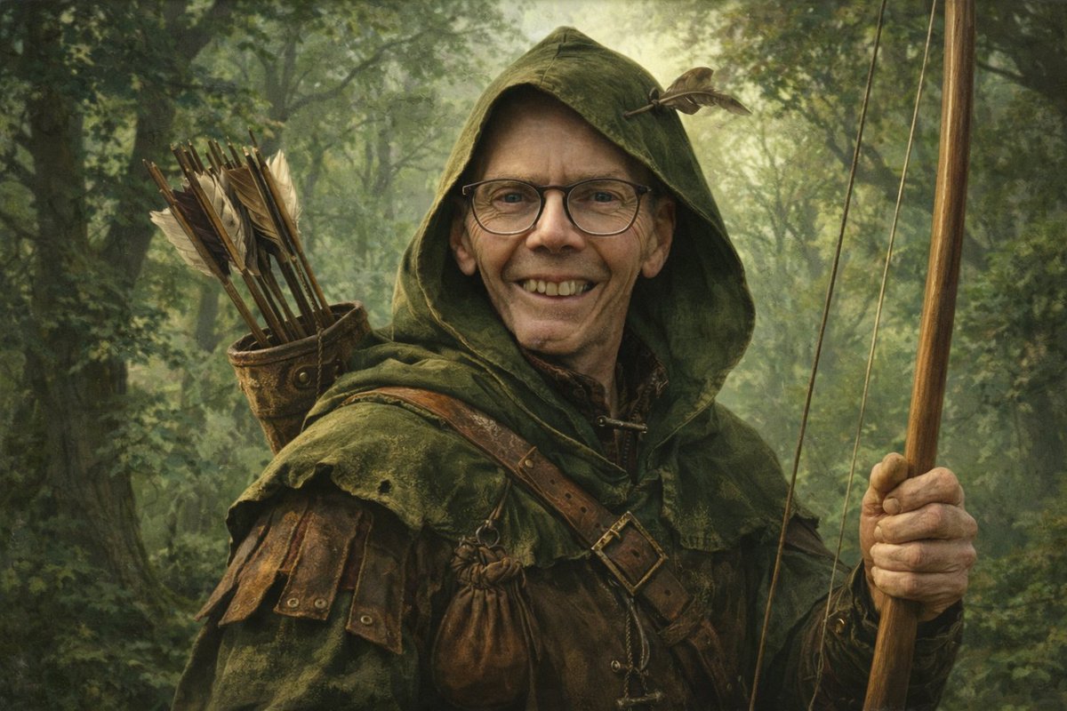 John_Dabell's tweet image. As I was born in Sherwood,
I belong to the moss, the roots, the stubborn oaks. That makes me an outlaw of optimism, trained in the art of quiet rebellion and hard-won hope.