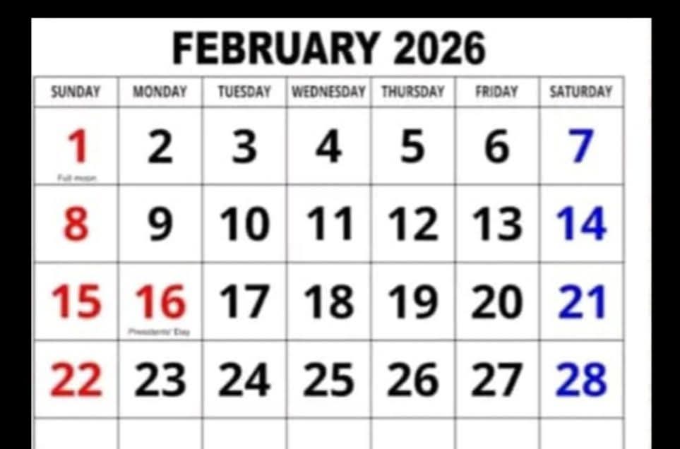 Good day to alll....❤️💚💜

2026 ഫെബ്രുവരി മാസത്തിലെ പ്രത്യേകതകൾ

##4ഞായറാഴ്ച
##4തിങ്കളാഴ്‌ച
##4ചൊവ്വാഴ്‌ച
##4ബുധനാഴ്‌ച
##4വ്യാഴാഴ്ച്ച
##4വെള്ളിയാഴ്ച്ച
##4ശനിയാഴ്ച്ച
ഒരോ 823 വർഷത്തിലൊരിയ്ക്കൽ മാത്രം സംഭവിക്കുന്നതും നിങ്ങളുടെ ജീവിതത്തിൽ ഇനിയൊരിയ്ക്കലും സംഭവിക്കാത്തതുമായ മഹാൽഭുതം..
