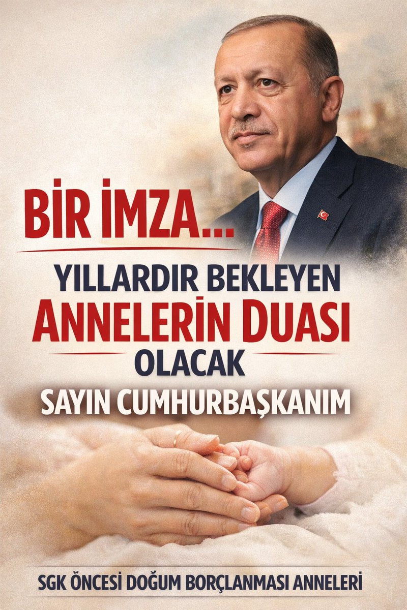Şartlarsız doğum borçlanması 
emeklilikte bir lütuf değil, gasp edilmiş bir hakkın iadesidir
Sesimizi duymayanlara, görmek istemeyenlere bir kez daha söylüyoruz
Adalet istiyoruz
Eşitlik istiyoruz
#ŞartsızDoğumBorçlanması
<a href="/dbdevletbahceli/">Devlet Bahçeli</a>
<a href="/RTEdijital/">Erdoğan Dijital Medya</a>