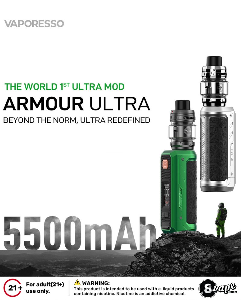 📣 New Arrival: Vaporesso ARMOUR ULTRA 100W Kit!

Discover rugged performance meets premium vaping. 💪
With IP68/IP69K protection, top airflow &amp; AXON chip, it’s built to go anywhere. 🌧️🔥
👉 Grab it now 👉 eightvape.com/product/vapore…