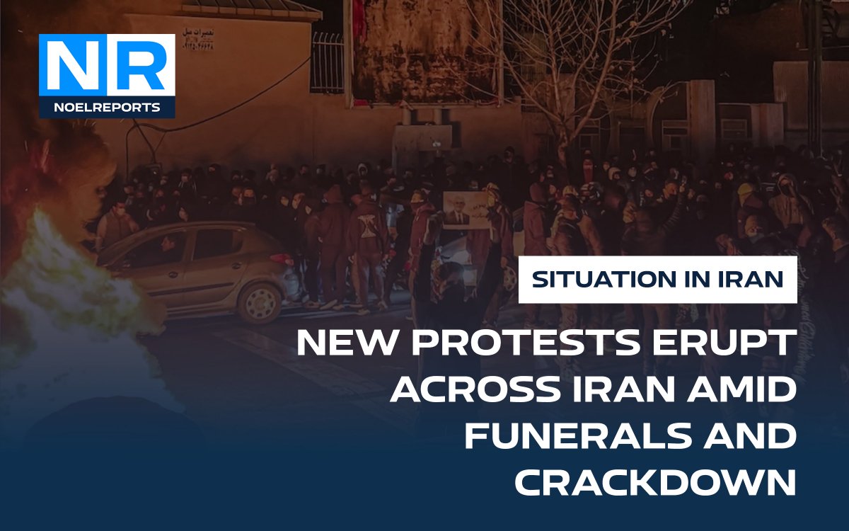 New protests have erupted in several Iranian cities, including Tehran, Mashhad, Rasht, and Lorestan, coinciding with funerals for recent victims. Reports say night chants and strikes are spreading. Witnesses in Rasht claim security forces set the bazaar on fire to trap protesters