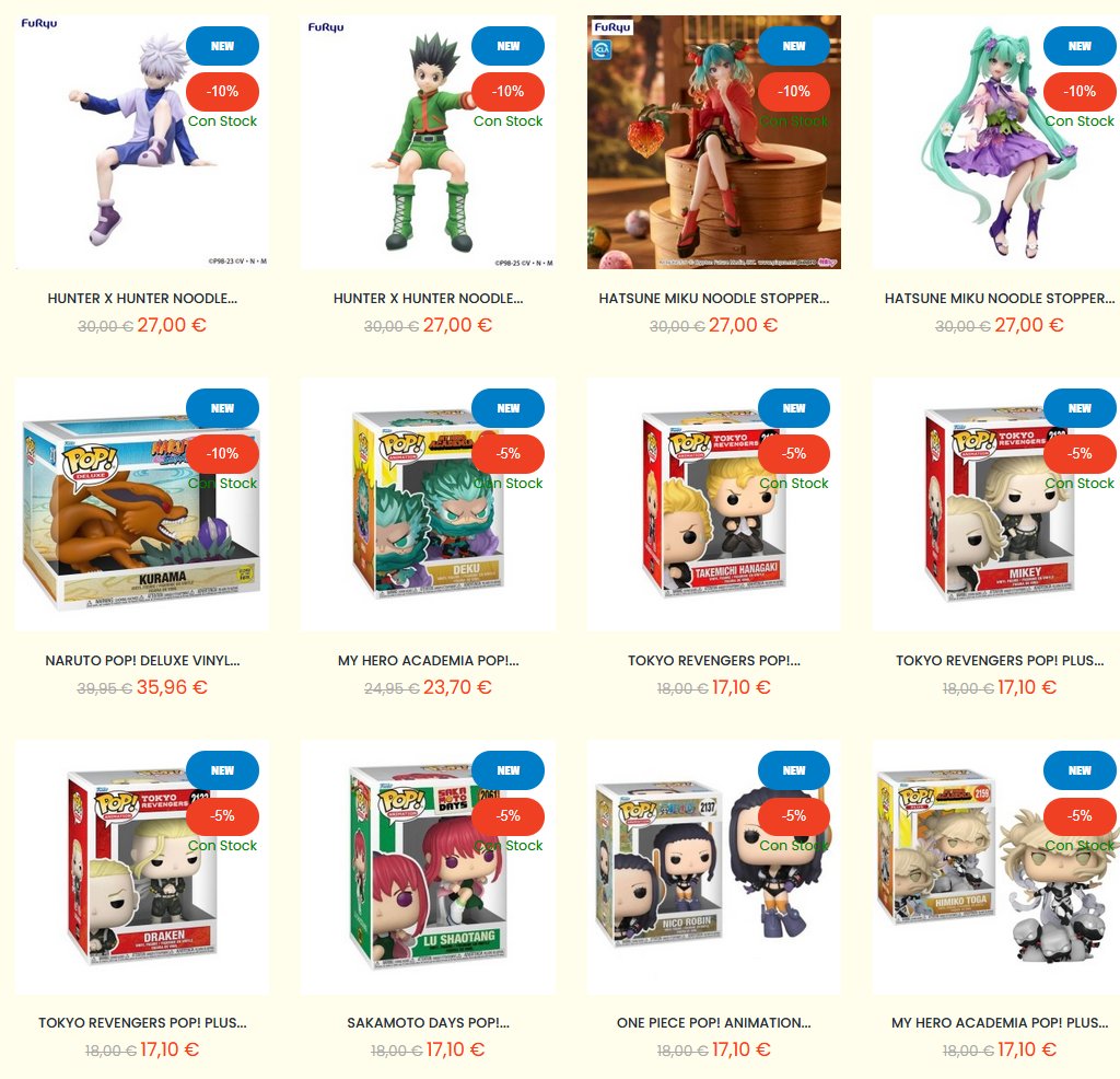 Buenos días arigatillos!

Ya están subidas también a la web las figuras y demás merchan que ha llegado esta semana a la tienda.

arigatosevilla.net/9-figuras-y-mas

Saludines y nos vemos por aquí el finde.