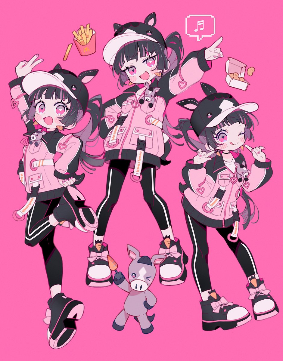 ekureea's tweet image. マクドナルド様の夜マック・ポテナゲPRにて「名前はまだないけどポテナゲが大好きな女の子 午(うま)衣装ver.」のキャラデザ・イラストを担当させていただきました！ #PR