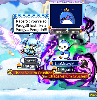 NeilRm23's tweet photo. MapleStory N x PudgyPenguins  
Server: Errai  
Character Name: Racer5

#MapleStoryUniverse #MapleStoryN #PudgyPenguin
@MaplestoryU @pudgypenguins https://t.co/B8O9ftiEz0