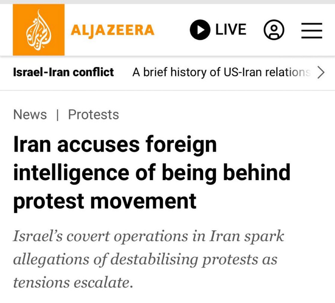 半岛电视台的标题呼应了伊朗伊斯兰革命卫队的说法，即以色列和美国是抗议活动的幕后黑手，缺乏证据、背景，也丝毫没有承认勇敢的伊朗人冒着生命危险争取自由。  更没有报道大屠杀、万人坑和妇女高喊“我们不害怕”的事件，反而为德黑兰洗白独裁政权的叙事。
