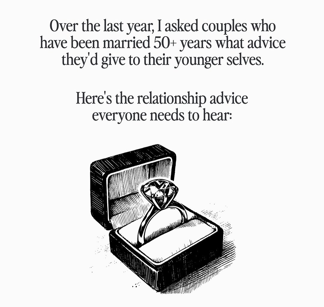 Couples married for  50+ years give real life advice they would give to their younger selves.

Here are the 24 relationship advices everyone needs to hear.

Must read till end 🧵