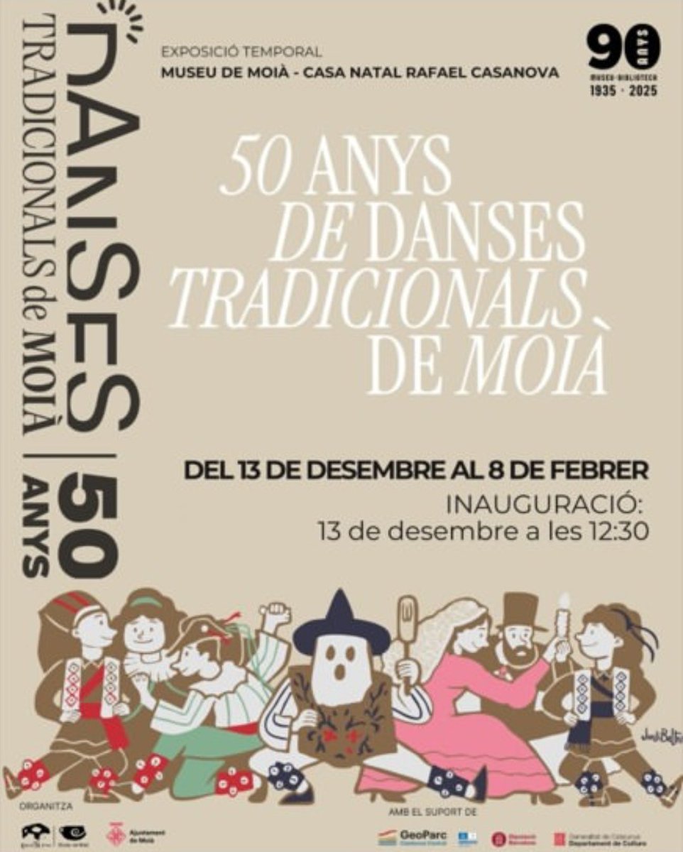 ‼️ Recordeu que encara podeu visitar l'exposició "50 Anys de danses tradicionals de Moià" al Museu de Moià fins al 8 de febrer de 2026

👉🏻 No us perdeu aquesta visita per la història de la nostra cultura popular!

#aniversari #50anys #balldegitanes