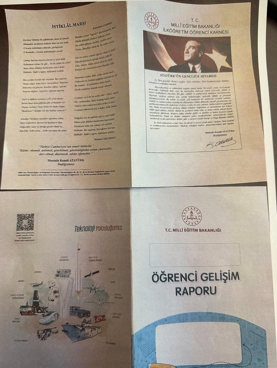 DAYIjrDEV's tweet image. Yeni karneler propaganda broşürü haline gelmiş. Türkiye aşırı distopik bi evrene doğru paldır küldür…