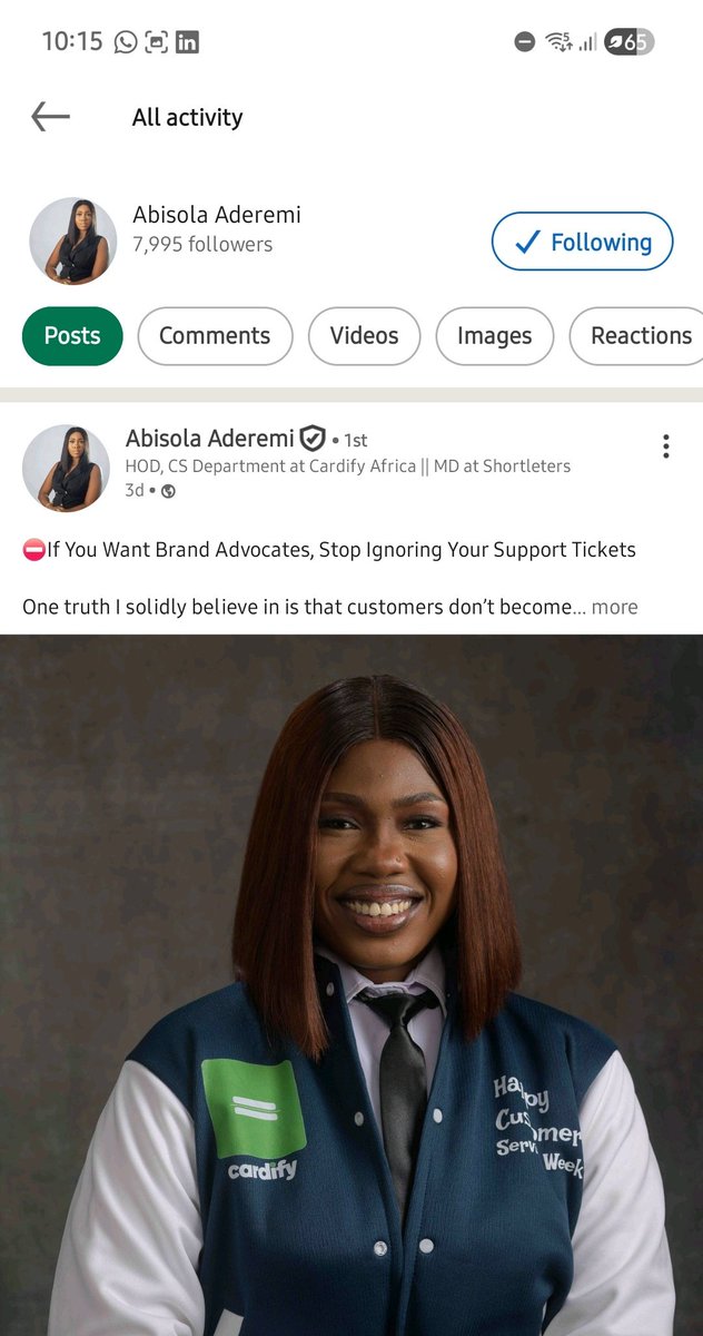 Please vote for my wife as the Customer Service/Success/Experience Manager of the Year by <a href="/nocodesummit/">No-code Tech Summit</a> 2026.

If you know Bisola from Cardify, you definitely know it is well-deserved.

God bless you as you do.
Good morning from Ibadan.
Good morning from the World's Best CMO.