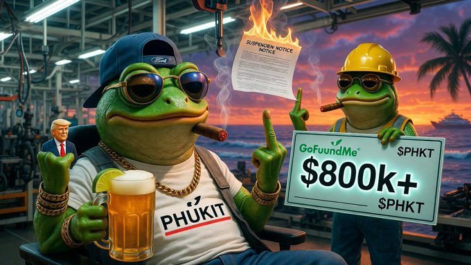 Factories on the left, beaches on the right

Cops sending suspension notices, haters sliding into DMs

We got cigars, beers, $800k checks, and zero f*cks given
Middle fingers up, chains heavy, caps low and Trump’s just vibin’ on the shoulder like it’s another Monday

$PHKT