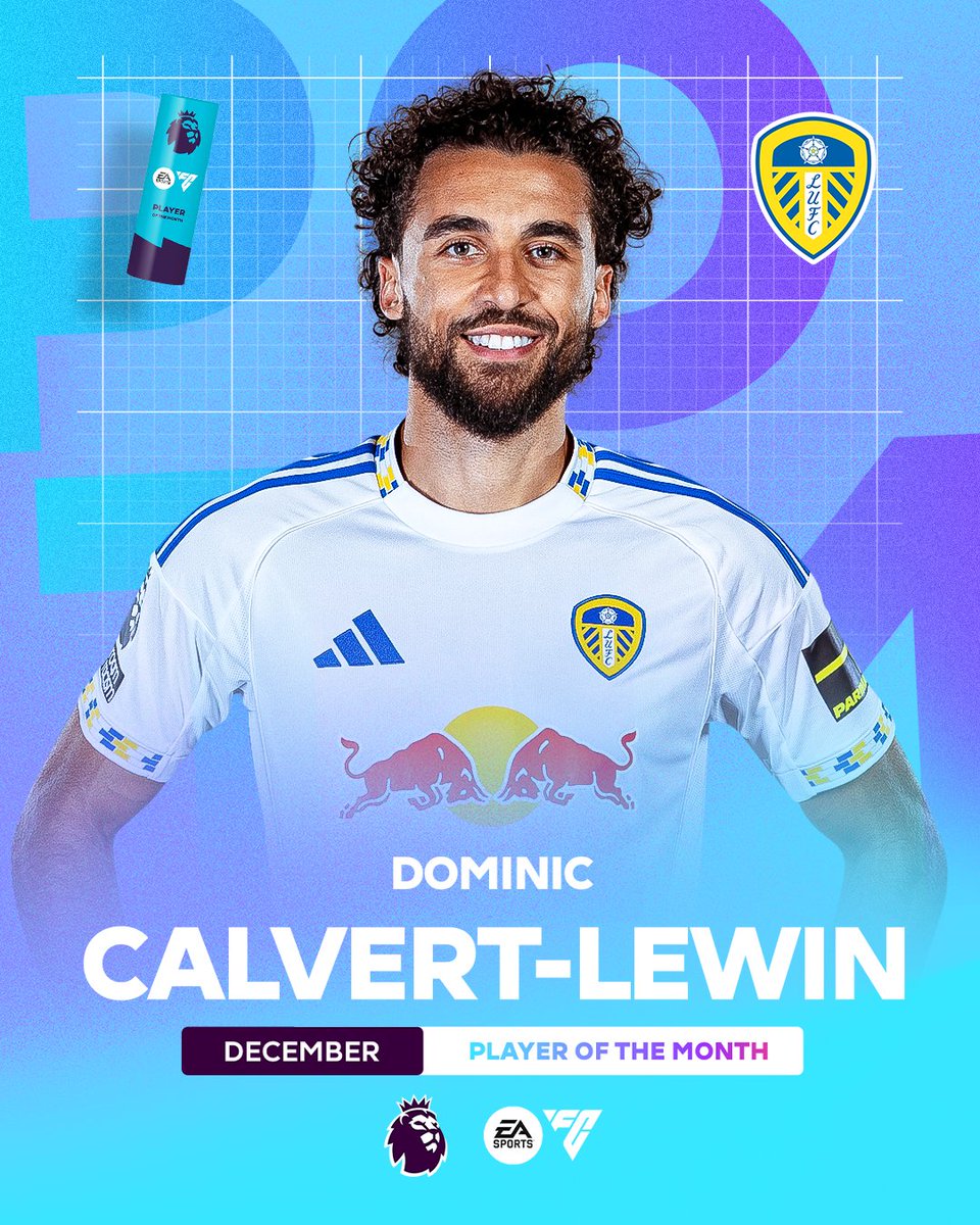 premierleague's tweet image. 👏 @LUFC's Dominic Calvert-Lewin is @EASPORTSFC Player of the Month, after scoring six goals in five matches!