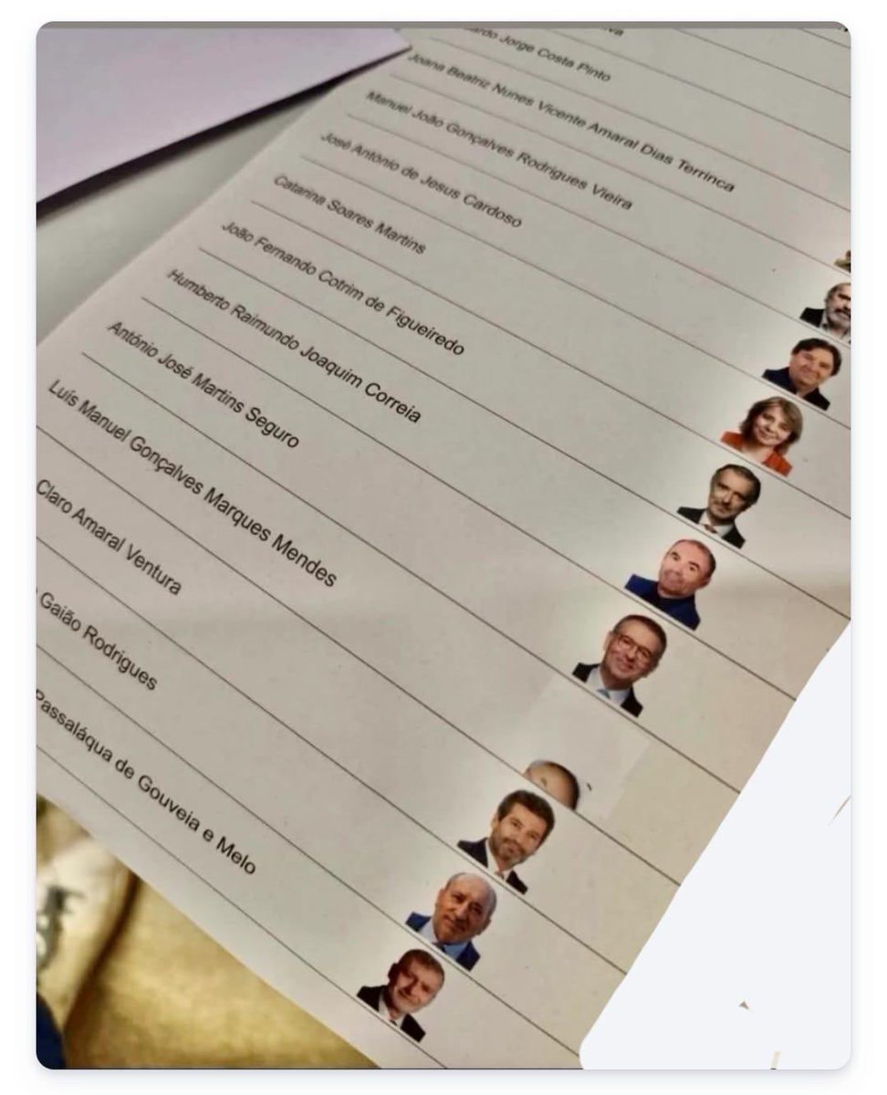 Domingo não se esqueçam, votem bem, votem em consciência. Tive acesso em 1.ª mão, ao boletim de voto com as fotos dos candidatos… quase completa. É o que é! 😂