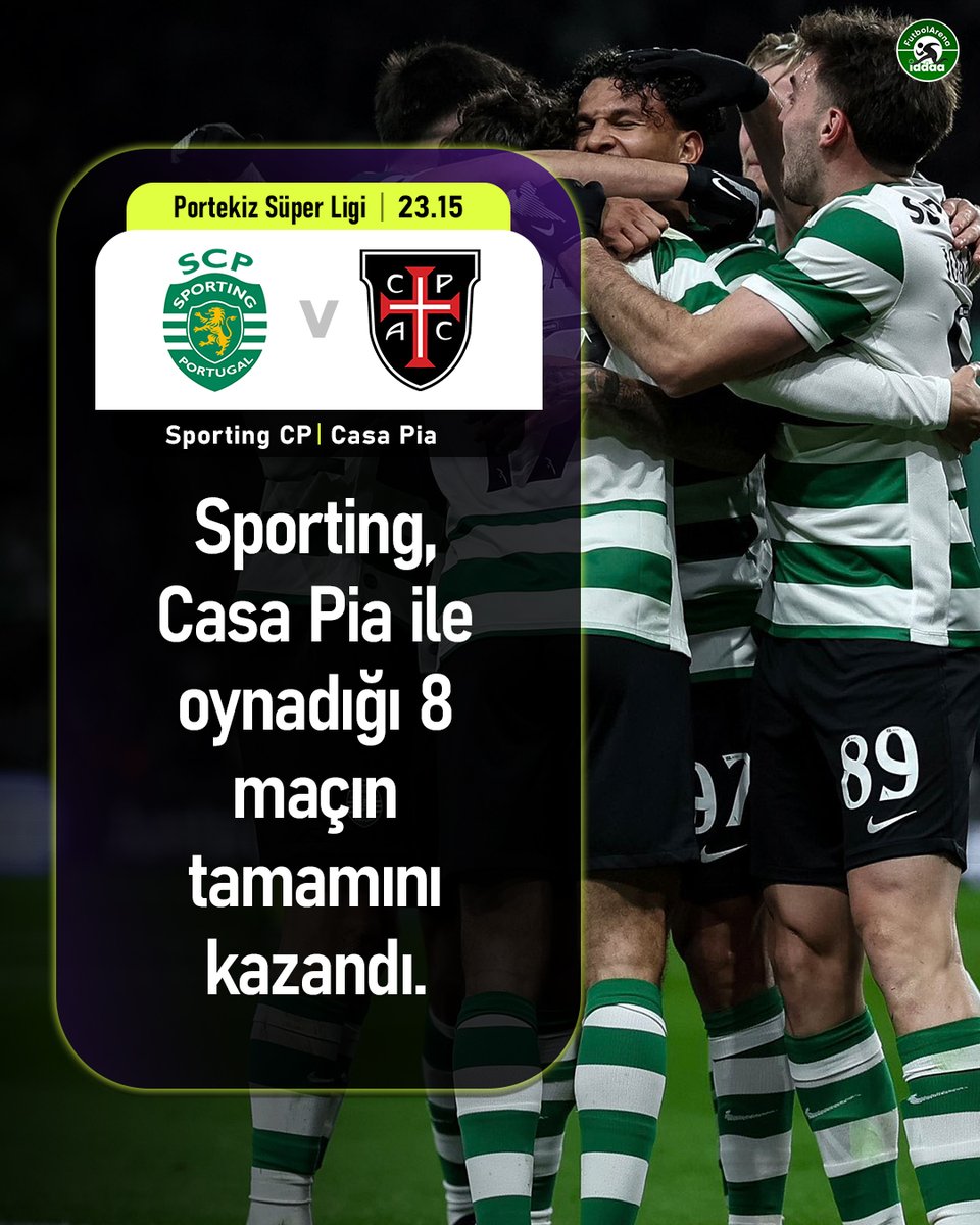 iddaafa's tweet image. ✍️ Sporting, Casa Pia ile oynadığı 8 maçın tamamını kazandı.