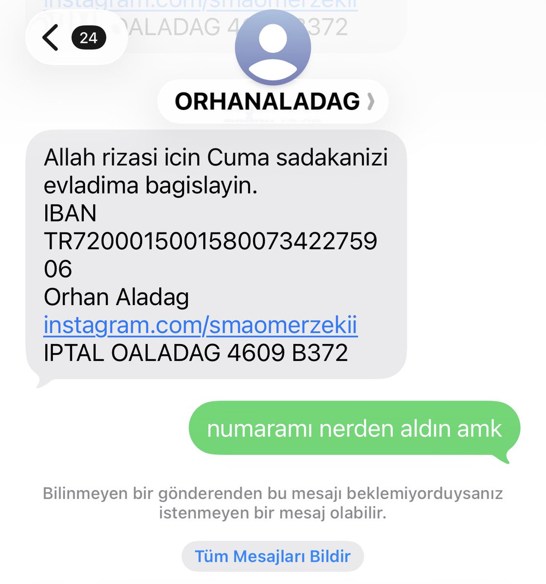 ya benim numaramın bunlara kim veriyor amk? paso mesaj gönderiyor bide