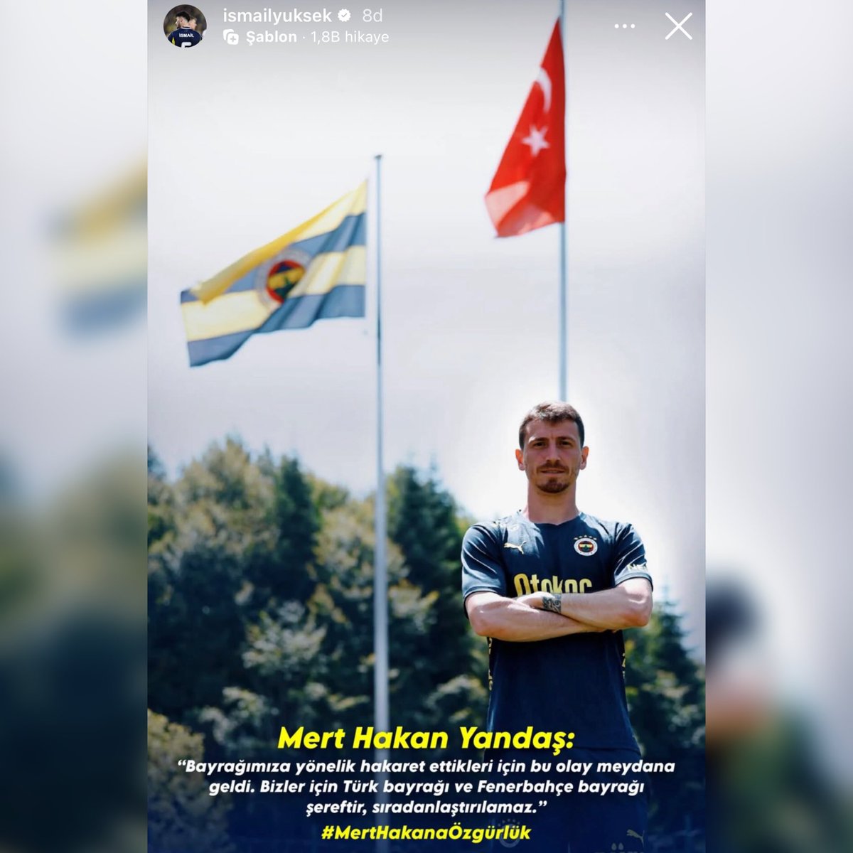 erdalbozkurt25's tweet image. İsmail Yüksek en son 23.10.2025 tarihinde Stuttgart maçında 90+8'de sarı kart gördü. Yaklaşık 3 aydır kart görmüyor.

Fenerbahçe futbolcusu İsmail Yüksek, cezaevindeki Mert Hakan Yandaş için destek paylaşımı yaptı.....