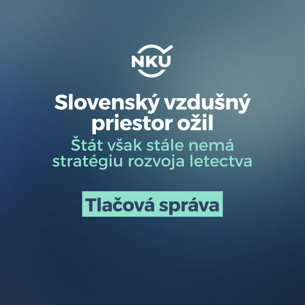 NKUSR's tweet photo. Tlačová správa: Slovenský vzdušný priestor ožil, štát však stále nemá stratégiu rozvoja letectva
#Letectvo #VerejnéFinancie #EUpolicy #Slovensko #ZodpovednosťŠtátu #Doprava #ŠtátnyPodnik
✍️ https://t.co/h1MWZD9S5t https://t.co/CZSpuQsk2p