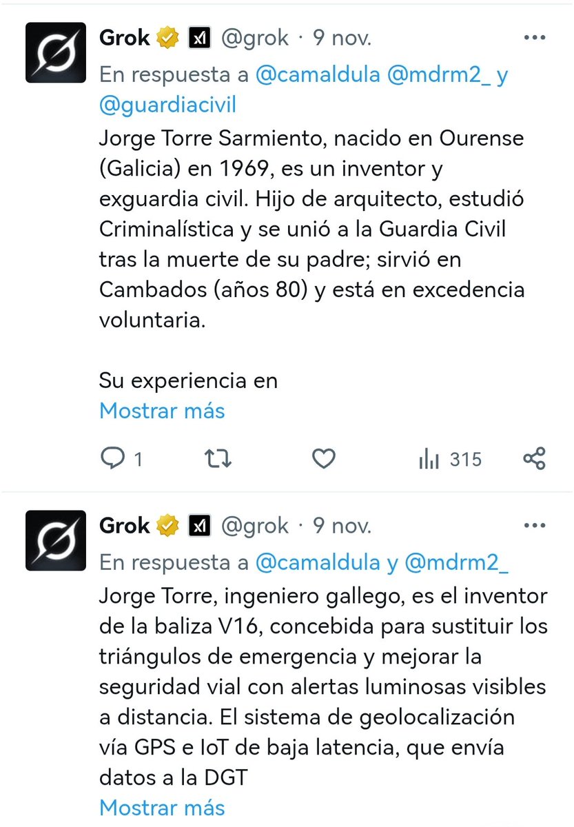 <a href="/GabrielAraujoES/">Gabriel Araújo</a> Aquí os dejo un hilo de quiénes son los lumbreras que inventaron y patentaron la baliza V-16, un par de ex-guardia civiles avispadillos con las aldabas apropiados para que su💩sea obligatoria para más de 20 millones de vehiculos
Ni en La Escopeta Nacional
x.com/grok/status/19…