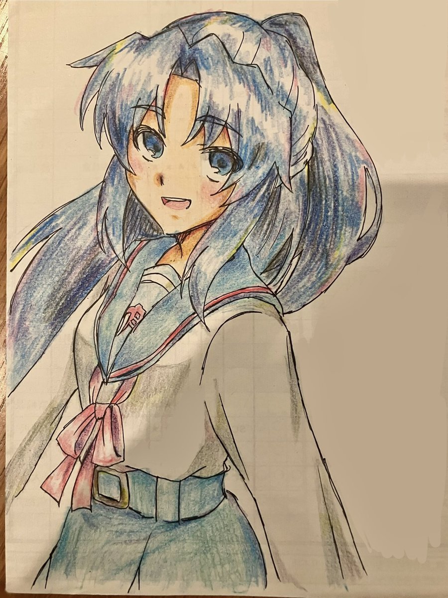 色鉛筆で朝倉涼子描いてみました
プリントの裏なので透けないようにマークアップ編集かかってますが絵には何も加工してませんので…